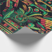 Luxe Blauwgroen "voorouderlijk paradigma" feesteli Cadeaupapier (Hoek)