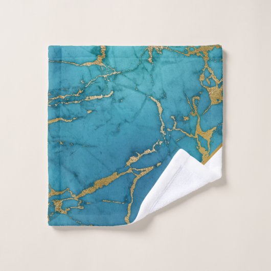 LUXE BLAUWGROEN WITTE, GOUDE, GEREEDSCHAP MET TOWE BAD HANDDOEK (Wasdoekje)