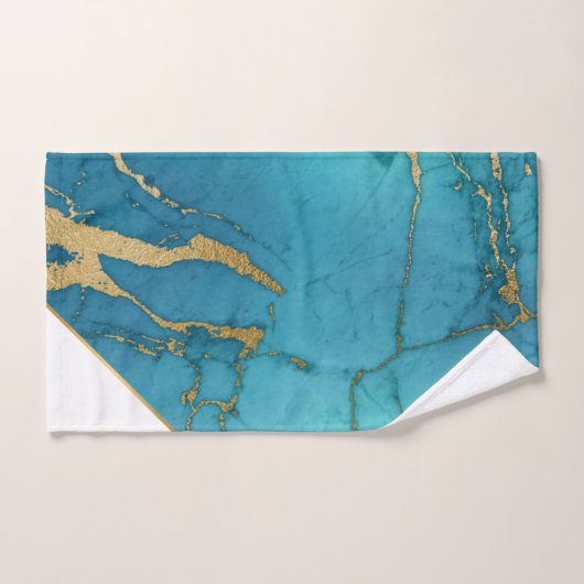 LUXE BLAUWGROEN WITTE, GOUDE, GEREEDSCHAP MET TOWE BAD HANDDOEK (Handdoek)