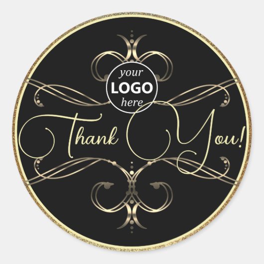 Luxe Bloei Gouden Dank U Labels Logo (Voorkant)