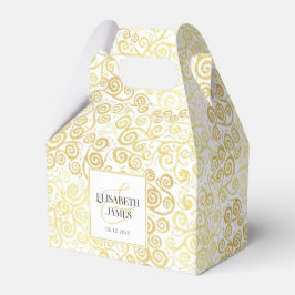 Luxe bloeien chique winter wit en goud bruiloft bedankdoosjes