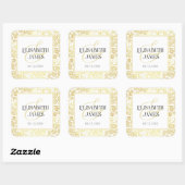 Luxe bloeien chique winter wit en goud bruiloft vierkante sticker (Vel)