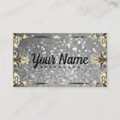 Luxe  bloeiende glitter lichtgevende sterren visitekaartje (Voorkant)