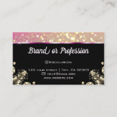 Luxe  bloeiende glitter lichtgevende sterren visitekaartje (Achterkant)