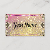 Luxe  bloeiende glitter lichtgevende sterren visitekaartje (Voorkant)