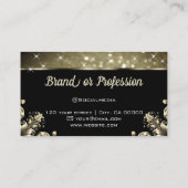 Luxe  bloeiende glitter lichtgevende sterren visitekaartje (Achterkant)