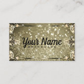 Luxe  bloeiende glitter lichtgevende sterren visitekaartje (Voorkant)