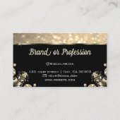 Luxe  bloeiende glitter lichtgevende sterren visitekaartje (Achterkant)