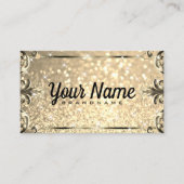 Luxe  bloeiende glitter lichtgevende sterren visitekaartje (Voorkant)