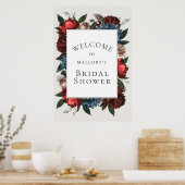 Luxe Bloem Frame Bruidsfeest Welkomstbord Poster (Keuken)