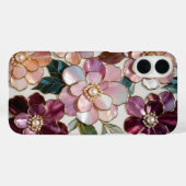 Luxe Bloem iPhone Hoesje Gebrandschilderd Roze Blo (Achterkant (horizontaal))