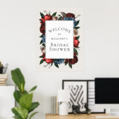 Luxe bloem kader bruidsfeest welkom bord poster (Thuiskantoor)