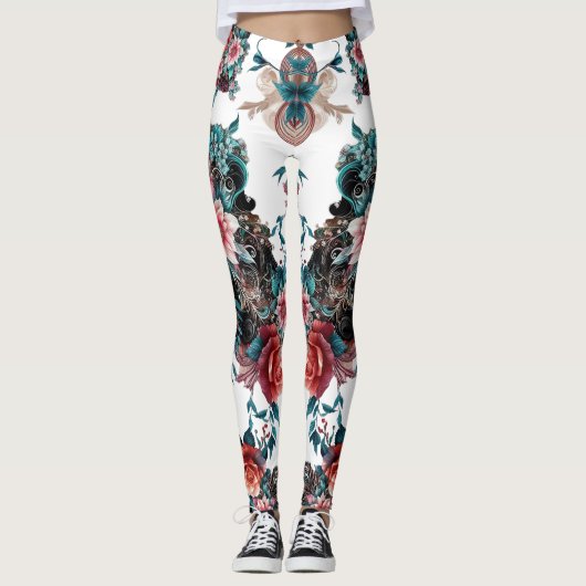 Luxe bloem leggings (Voorkant)