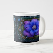 Luxe Bloem Met Sierlijk Frame Grote Koffiekop (Voorkant rechts)