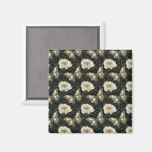 Luxe Bloem- & Vlinder Naadloos Patroon Magneet