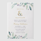 Luxe Bloemachtige Bruiloft Vellum Uitnodigingen (Voorkant)