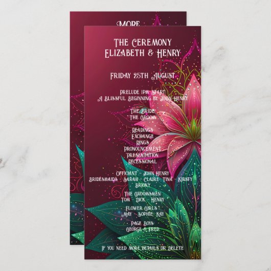 Luxe Bloemen Bruiloft Uitnodigingsset (Voorkant / Achterkant)
