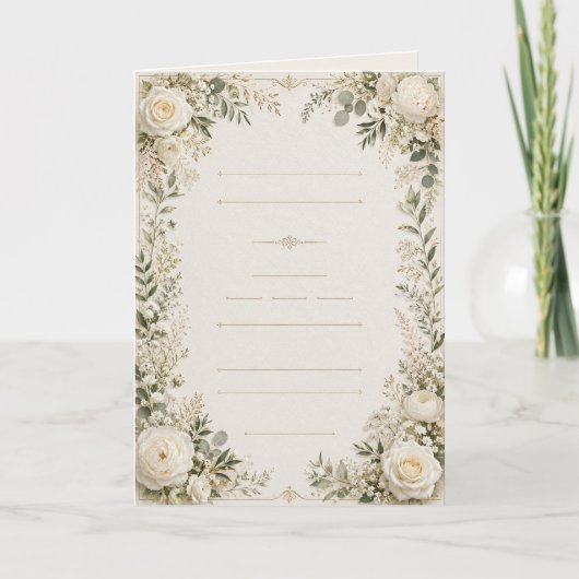 Luxe Bloemen Bruiloftsinvatie (Voorkant)