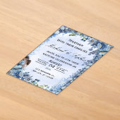 Luxe Bloemen Bruiloftsinvatie Acryl Uitnodigingen (Laagn)