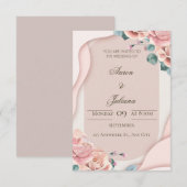 Luxe Bloemen Bruiloftsinvatie Bedankkaart (Voorkant / Achterkant)