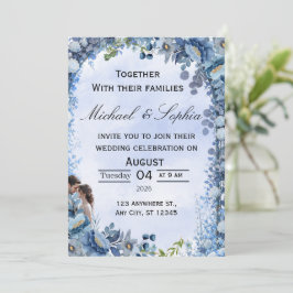 Luxe Bloemen Bruiloftsinvatie Kaart
