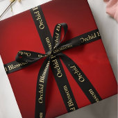 Luxe Bloemen Business Branded Zwart Goud Satijnen Lint