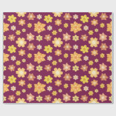 Luxe Bloemen Herfst Naadloze Thanksgiving Gift Cadeaupapier (Vlak)