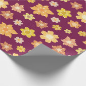 Luxe Bloemen Herfst Naadloze Thanksgiving Gift Cadeaupapier (Hoek)