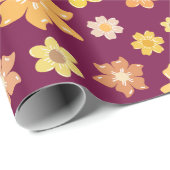 Luxe Bloemen Herfst Naadloze Thanksgiving Gift Cadeaupapier (Rol Hoek)