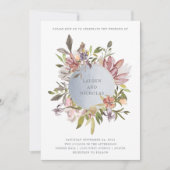 Luxe bloemen in Moss | Elegante Waterverf bruiloft Kaart (Voorkant)