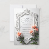 Luxe   Bloemen Lijst bruiloft RSVP Kaartje (Voorkant)