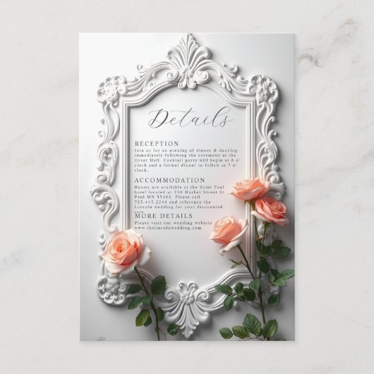 Luxe   Bloemen Lijst Details Informatiekaartje (Voorkant)