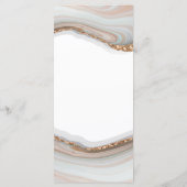 Luxe Bloemen Marmeren Bruiloft Menu (Achterkant)