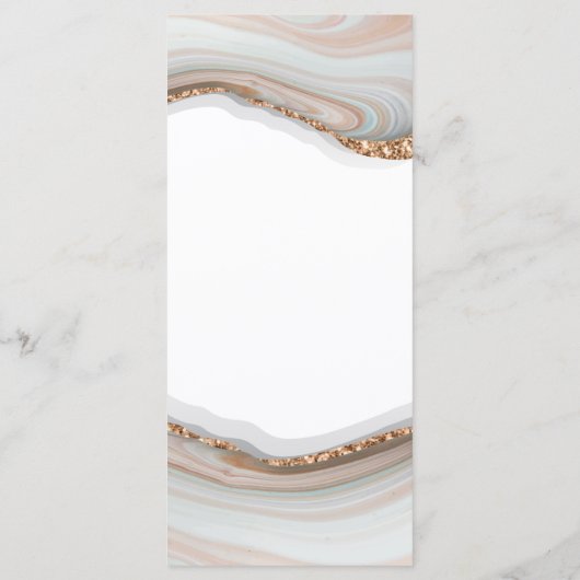 Luxe Bloemen Marmeren Bruiloft Menu (Achterkant)