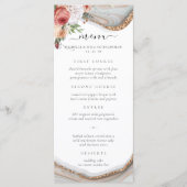 Luxe Bloemen Marmeren Bruiloft Menu (Voorkant)