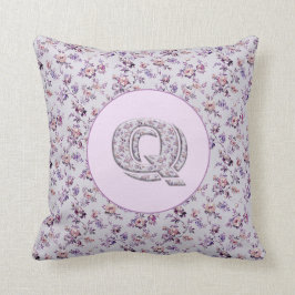 Luxe bloemen Monogram Q Kussen