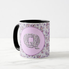Luxe bloemen Monogram Q Mok