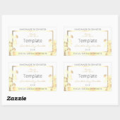 Luxe Bloemen Product Verpakking Etiketten Wit Goud (Vel)