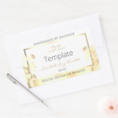 Luxe Bloemen Product Verpakking Etiketten Wit Goud (Envelop)