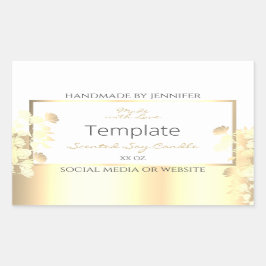 Luxe Bloemen Product Verpakking Etiketten Wit Goud