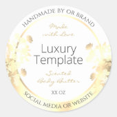 Luxe Bloemen Product Verpakking Etiketten Wit Goud (Voorkant)