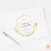 Luxe Bloemen Product Verpakking Etiketten Wit Goud (Envelop)