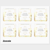 Luxe Bloemen Product Verpakking Etiketten Wit Goud (Vel)