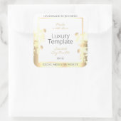 Luxe Bloemen Product Verpakking Etiketten Wit Goud (Tas)