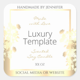 Luxe Bloemen Product Verpakking Etiketten Wit Goud