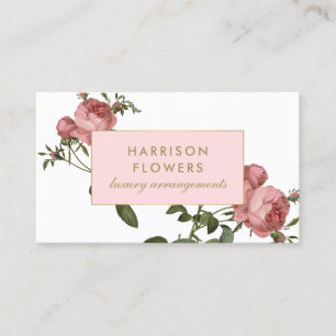 Luxe  Bloemen Roze en Wit Visitekaartje