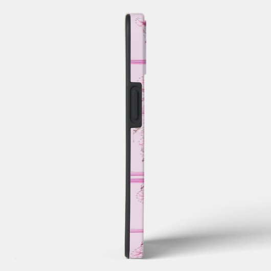 Luxe Bloemen Roze Vlinder iPhone 13 Hoesje (Achterkant / Rechts)
