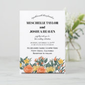 Luxe Bloemen Uitnodiging voor het Huwelijk –  (Staand voorkant)