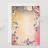 Luxe Bloemen, Vlinder, Lichten Ombre 80ste Verjaar Kaart (Achterkant)