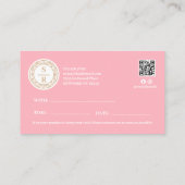 Luxe Bloemen Waterverf Monogram Crest Logo Brand Afsprakenkaartje (Achterkant)